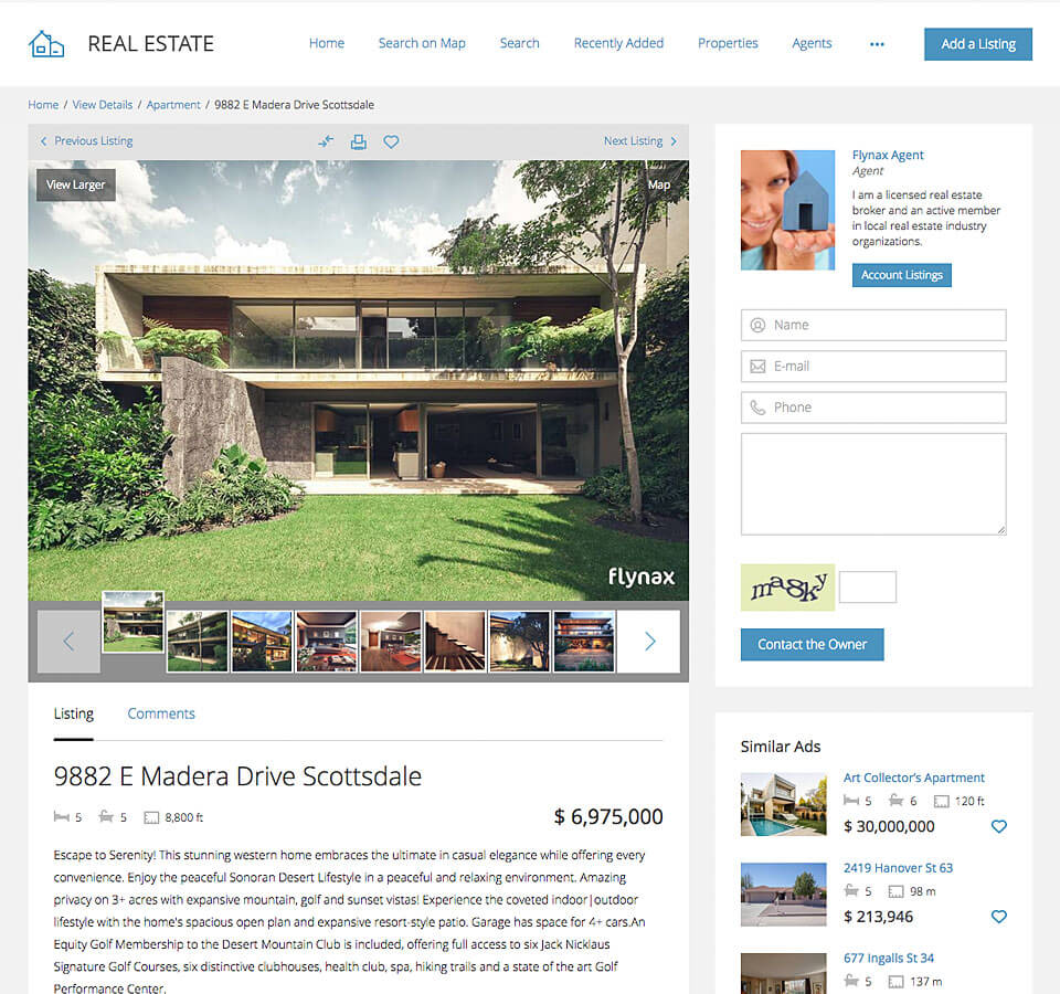 Zillow clone property details page